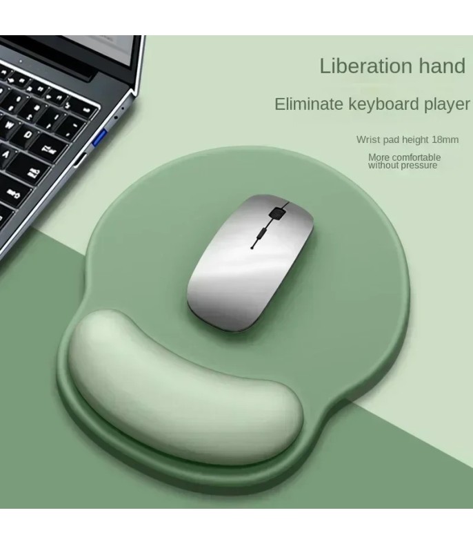 Mint Green Gradient Silicone Mouse Pad With Wrist Support 250 × 220 × 18 mm