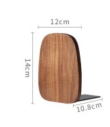 Black Walnut Solid Wood Bookends 12 × 14 × 10.8 cm – Non-Slip Book Holder