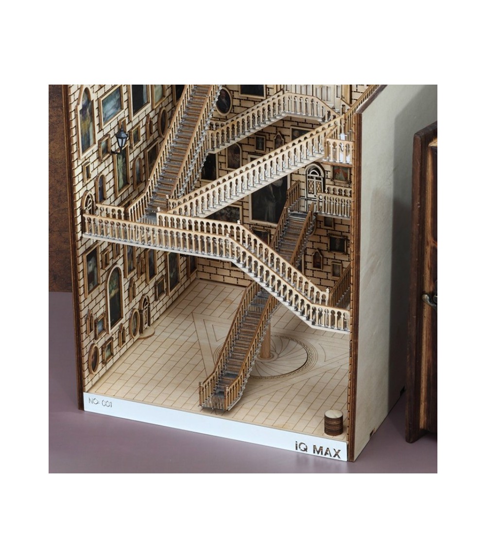 Spiral Staircase Wooden Book Nook Stand 260 × 224 × 217 mm – Decorative Bookshelf Bookends