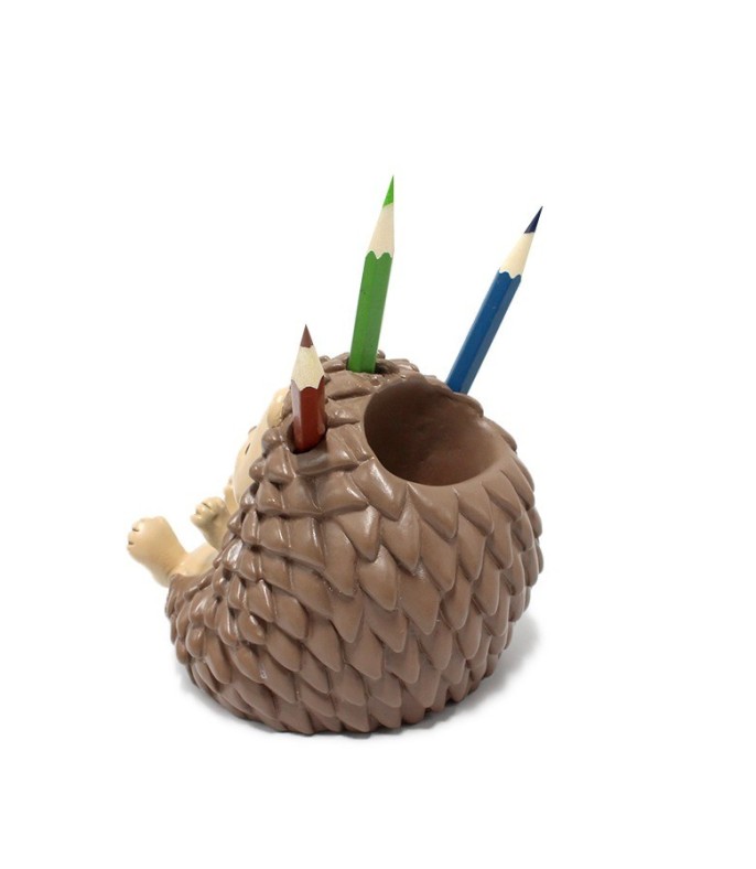 Resin Hedgehog Pen Holder - Creative Desktop Organizer